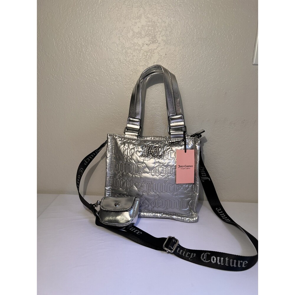NWT Juicy Couture Pink League Mini Tote - Silver